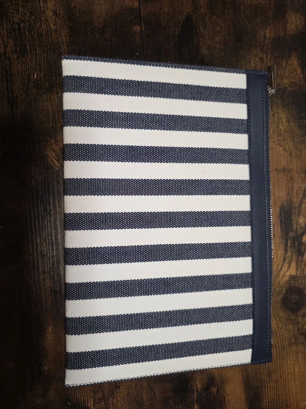 kate spade New York Navy & White Striped Pouch